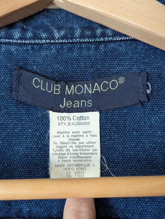 80s Club Monaco RARE VTG Authentic Denim Trucker Indigo Jean Jacket - Picture 2 of 16